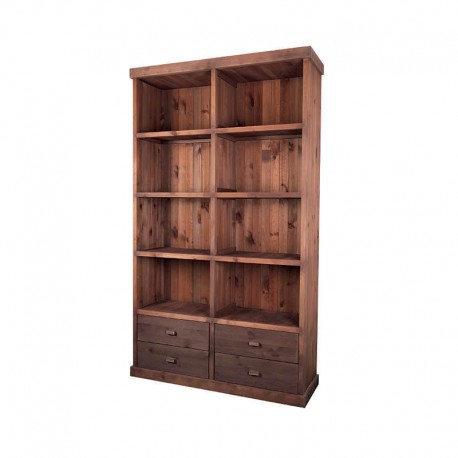 Meuble Présentoir pin 8 cases 4 tiroirs Madera