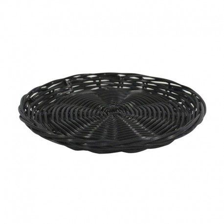 Plateau polypropylène rond noir Plastic Ø25