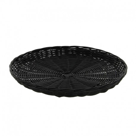 Plateau polypropylène rond noir Plastic Ø30