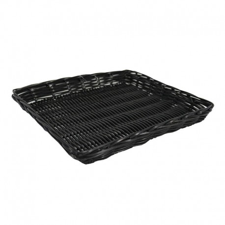 Plateau polypropylène carré noir Plastic 25x25