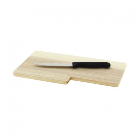 planche à découper bois avec couteau