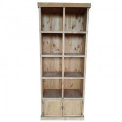 Meuble présentoir pin 8 cases 2 portes Madera