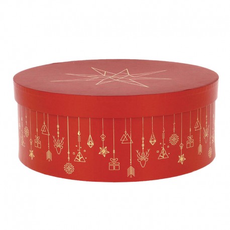 BOITE A CHAPEAU CARTON RONDE CHRISTMAS MM