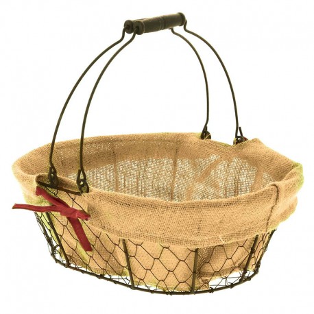 PANIER OVALE METAL TISSU CHARLOTTE MM