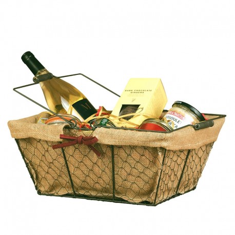 PANIER RECTANGLE METAL TISSU CHARLOTTE