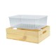 Cagette bois avec fond plastique rectangle pm