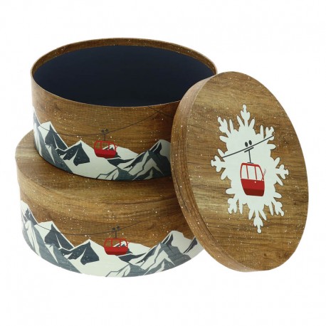 BOITES RONDES CARTON CHALET JEU DE 2