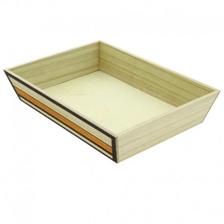 CORBEILLE RECTANGLE BOIS FESTIVE MM