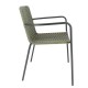 FAUTEUIL EXTERIEUR RESTAURANT ACIER ET SANGLE TRESSEE