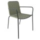 FAUTEUIL EXTERIEUR RESTAURANT ACIER ET SANGLE TRESSEE