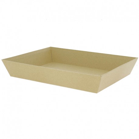 CORBEILLE RECTANGLE CARTON KRAFT 36X27X6CM