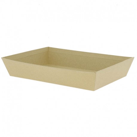 Corbeille carton rectangle Kraft 26x20 - Equipement Online