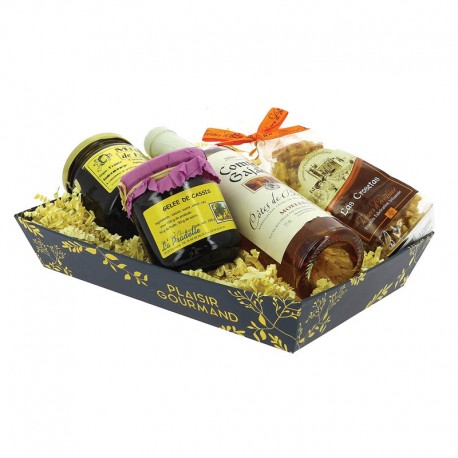 CORBEILLE CARTON RECTANGLE PLAISIR GOURMAND 33x20x6