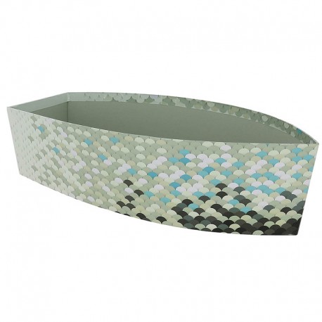 CORBEILLE CARTON BATEAU ECAILLES 35x18x10