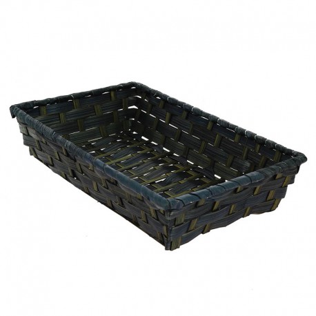 CORBEILLE RECTANGLE BAMBOU VIETO BLEU 33X20X6CM