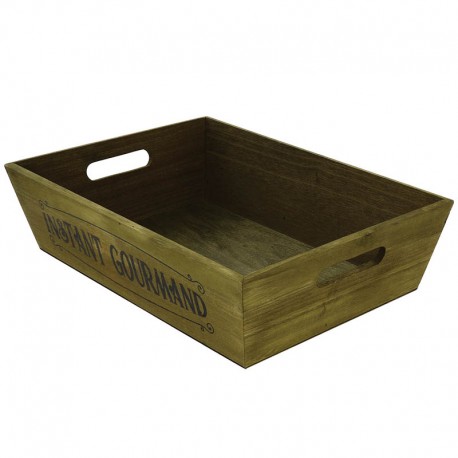 CORBEILLE BOIS TEINTE RECTANGLE INSTANT GOURMAND 35X25X9CM