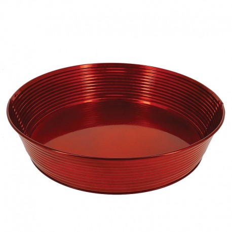 CORBEILLE RONDE METAL ROUGE ZINKA Ø35X8CM