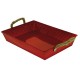 PLATEAU RECTANGLE METAL ROUGE ZINKA 26X20X5CM