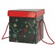 BOITE CARTON CARREE PLIABLE NOEL VERT 18X18CM