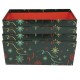 BOITE CARTON CARREE EMPILABLE NOEL VERT 26x26x9cm