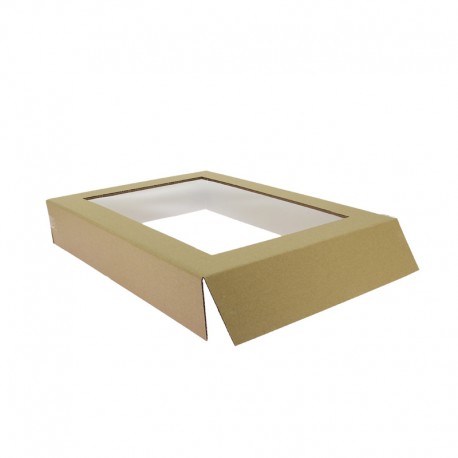 Cloche carton avec fenetre pour plateau 40x30