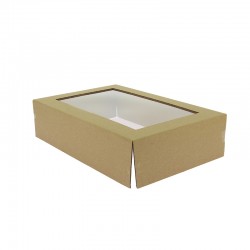 Cloche carton avec fenetre pour plateau 30x20