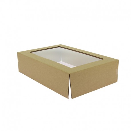 Cloche carton avec fenetre pour plateau 30x20