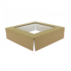 Cloche carton avec fenetre pour plateau 27x27