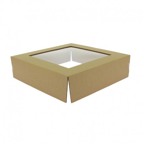 Cloche carton avec fenetre pour plateau 27x27