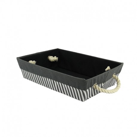 Corbeille rectangle tissu rayé 35x25