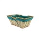 Panier rectangle doublure turquoise 38x28