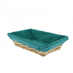 Corbeille rectangle doublure turquoise 35x25