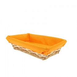 Corbeille rectangle doublure orange 35x25