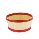 Corbeille ronde bambou bordure rouge Ø22