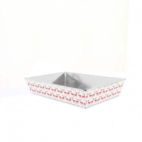 Corbeille rectangle zinc décor rennes 28x20
