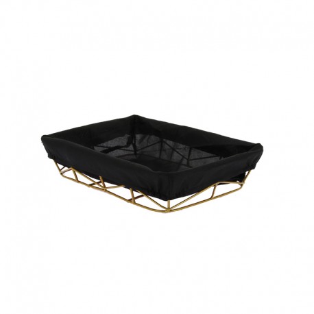 Corbeille Métal ajouré doublure noire 28x20