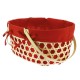 Panier ovale bambou ajouré doublé 35x27