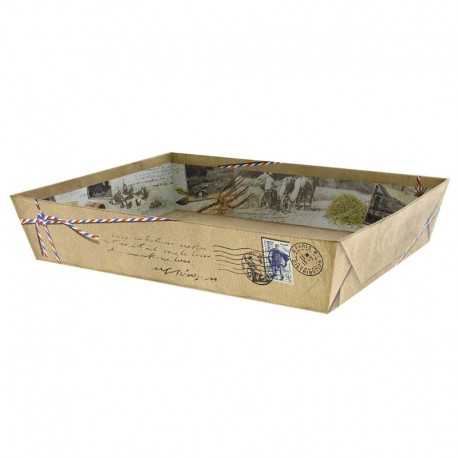 Corbeille carton rectangle Cottage 36x27