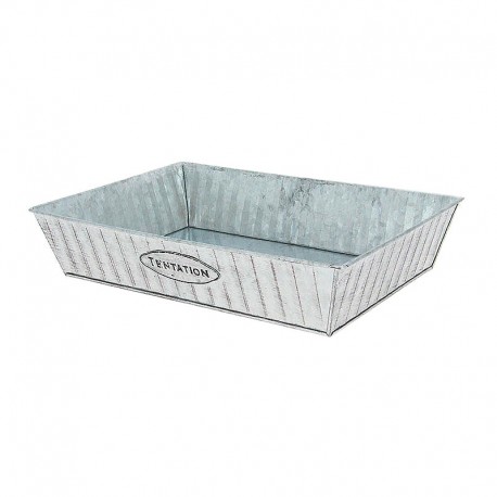 Corbeille métal embossé rectangle Tentation 33x23