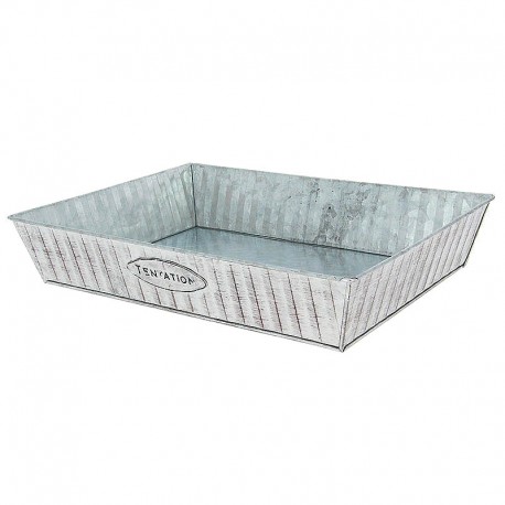 Corbeille métal embossé rectangle Tentation 36x27